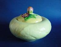 Carlton Ware Yellow 'Wild Rose' Jam Pot and Lid c1939