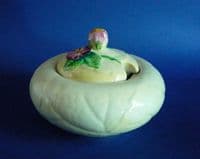 Carlton Ware Yellow 'Wild Rose' Jam Pot and Lid c1939