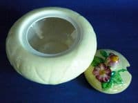 Carlton Ware Yellow 'Wild Rose' Jam Pot and Lid c1939