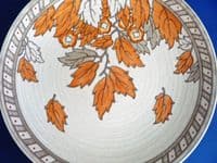 Charlotte Rhead Crown Ducal 'Golden Leaves' Wall Plaque c1937 - Pattern 4921