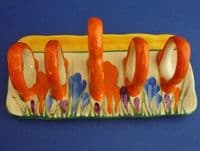 Clarice Cliff Bizarre Autumn 'Crocus' 5 Bar Toast Rack c1930