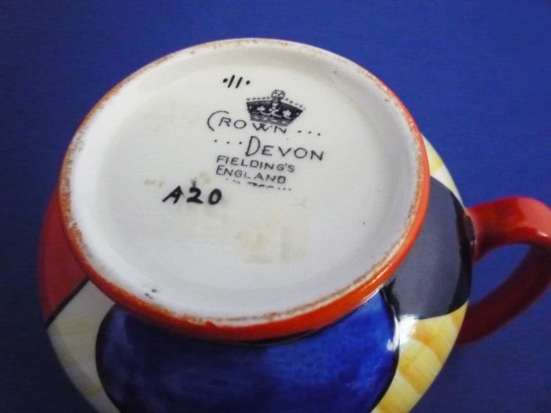 Crown Devon Geometric Cubist Pattern A20 Art Deco Jug by Enoch