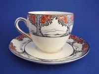 Crown Ducal 'Orange Tree' Tea Cup and Saucer #1 c1925 (Sold)