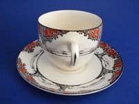 Crown Ducal 'Orange Tree' Tea Cup and Saucer #1 c1925 (Sold)