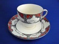 Crown Ducal 'Orange Tree' Tea Cup and Saucer #2 c1925 (Sold)