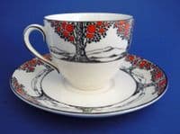 Crown Ducal 'Orange Tree' Tea Cup and Saucer #2 c1925 (Sold)