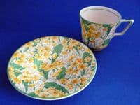 Crown Ducal 'Primula' Chintz Coffee Cup and Saucer c1930 #2