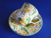 Crown Ducal 'Primula' Chintz Coffee Cup and Saucer c1930 #2