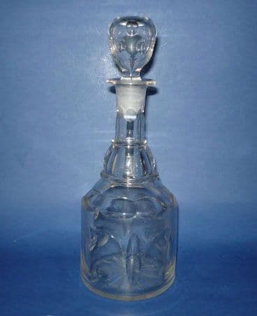 Cut Glass Mallet Shaped Decanter c1840
