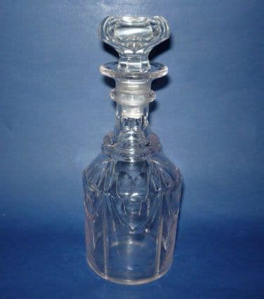 Cut Glass Triple Ring Decanter c1835