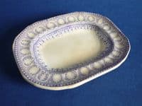 Davenport Mauve Printed Miniature Doll's Toy Meat Plate c1865