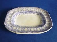 Davenport Mauve Printed Miniature Doll's Toy Meat Plate c1865