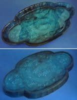 Davidson's Blue Cloud Glass Dressing Table Trinket Set c1930 (Sold)