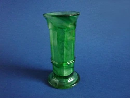 Davidson's Green Cloud Glass Small Column Vase c1935 (Sold)