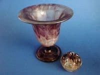 Davidson's Purple Cloud Glass Flared 293 Vase and Flower Block c1930