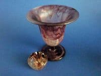 Davidson's Purple Cloud Glass Flared 293 Vase and Flower Block c1930