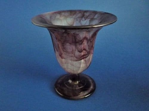 Davidson's Purple Cloud Glass Flared 293 Vase and Flower Block c1930