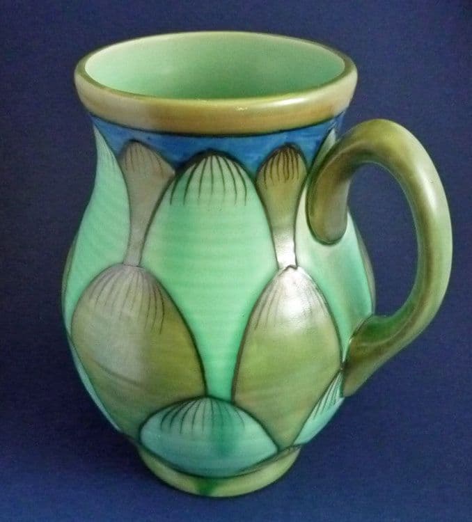 Early Charlotte Rhead Crown Ducal Turin Flower Jug c1932 - Pattern 2691 ...