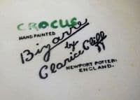 Early Clarice Cliff Bizarre Autumn 'Crocus' Mushroom Shape 341 Vase c1929 (Sold)