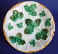 Early George Jones 'Strawberry Leaves on White Napkin' Majolica Plate c1865 #2