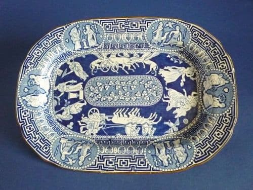 Early Herculaneum 'Greek' or 'Etruscan' Pattern Small Platter c1815 (Sold)