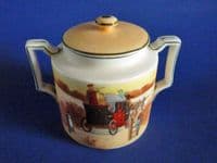 Early Royal Doulton 'Coaching Days' Sucrier Covered Sugar E3804 by Victor Venner c1905