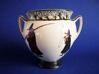 Early Royal Doulton Isaac Walton Ware 'Gallant Fishers' Trophy Vase D2312 c1910