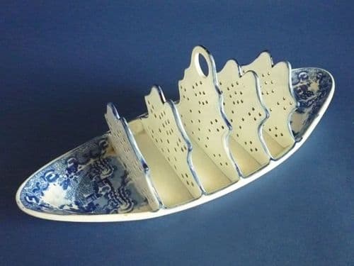 Early Spode 'Flying Pennant' Pearlware Toast Rack c1810