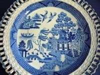 Early Spode Willow Pattern Arcaded Dessert Plate c1810