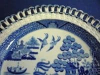 Early Spode Willow Pattern Arcaded Dessert Plate c1810