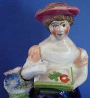 Early Victorian Staffordshire Figure of Mrs Amelia Jenks Bloomer c1850