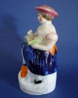 Early Victorian Staffordshire Figure of Mrs Amelia Jenks Bloomer c1850