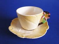 Fine Carlton Ware Yellow 'Apple Blossom' Teacup and Saucer c1939 #2