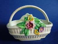 Fine Carlton Ware Yellow Sussex Trug Style 'Flowers and Basket' Posy Holder c1939
