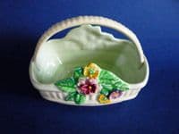 Fine Carlton Ware Yellow Sussex Trug Style 'Flowers and Basket' Posy Holder c1939