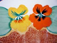 Fine Clarice Cliff Bizarre 'Nasturtium' Large Cake Plate c1932