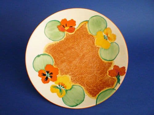Fine Clarice Cliff Bizarre 'Nasturtium' Large Cake Plate c1932