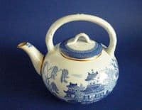 Fine Copeland Spode Willow Pattern China Tea Kettle c1880 (Sold)