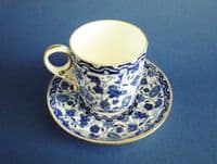 Fine Crown Derby 'Wilmot' Coffee Can and Saucer c1883