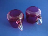 Fine Pair of Late Victorian Cranberry Glass Punch Cups c1890 (Sold)