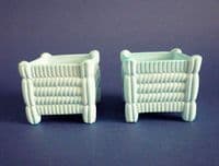 Fine Pair of Sowerby Turquoise Vitro-Porcelain Glass Posy Vases c1875