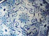 Fine Pearlware 'Flowers and Scrolling Leaves' Dessert Dish c1820