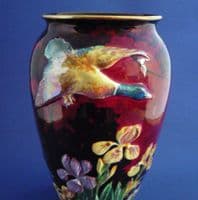 Fine Royal Winton Rare Red Lustre 'Mallard Duck' Vase c1935