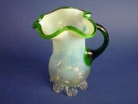 Fine Stourbridge Green Opalescent Glass Jug c1890