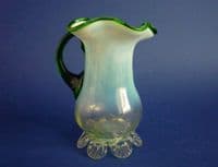 Fine Stourbridge Green Opalescent Glass Jug c1890