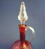 Fine Victorian Cranberry Glass Wine Jug with Stopper c1890