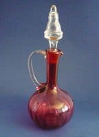 Fine Victorian Cranberry Glass Wine Jug with Stopper c1890