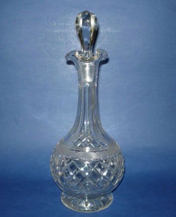 Fine Victorian Cut Glass Shaft & Globe Decanter c1870