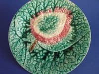 Fine Victorian Majolica Begonia Leaf Plate c1880 #2