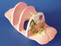 Fine Vintage Grimwades Royal Winton Pink 'Petunia' 3 Bar Toast Rack c1945